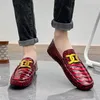 Red Men loafers varumärke mode mens läder mockasins skor storlek 48 lyxiga avslappnade körskor manliga sapatos mascu202nos 240105