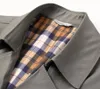 Boutique S-8XL masculino elegante mais fertilizante mais xadrez estilo italiano casual magro moda versátil cavalheiro longo trench coat 240106