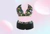 2017 novo sexy conjunto de biquíni halter banho feminino push up maiô camuflagem impressão praia fatos de banho qp02087419925