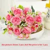 Fiori decorativi El Bouquet di peonie artificiali Seta finta Shugar Ocean Peony Cafe Decor Simulazione Fiore bianco