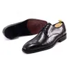 Classic Men's Derby Genuine Cow Leather Lace-up Dress Shoes for Men Handmade Italian Office Wedding Formal Footwear