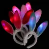 100pcs LED Light Luminous Rabbit Ears Flashing Bunny Ears Headdress Head Hair Band Hoop Toy Kid Birthday Party Supplies SN4546