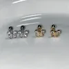 Orecchini a bottone 1 paio di strass squisiti piccolo orecchio per le donne Moda Mini farfalla cartilagine piercing orecchino gioielli