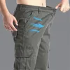 Grande poche salopette ample hommes Sports de plein air Jogging militaire tactique pantalon taille élastique pur coton travail décontracté 240106