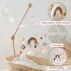 Baby Bed Bell Hanging Toy 012 Months born Wooden Mobile Music Box Rattle Toy Crib Holder Bracket Infant Bed Bell Accessories 240105