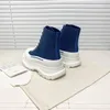 Bottes de créateurs bien connues, chaussures de sport montantes, bottes lisses, lacets en toile décontractés, tendance de la mode, nouveau couple 2024