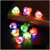 Autres fournitures de fête de fête 3D Halloween Light Up Ring Jouets Cartoon Finger Glowing Fun pour les enfants Adts Événement Favoris Drop Livraison H Dhn07