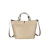 Borse da sera Vintage 2024 Borsa a tracolla di grande capacità Borsa a tracolla in tessuto di nylon da donna Coreano Semplice PU Crossbody Borse femminili Tote