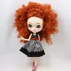 ICY DBS Blyth Puppe für Serie Nr. BL22312237 Ingwer-Afrohaar Geschnitzte Lippen Mattes Gesicht mit Augenbraue Gelenkkörper 16 Bjd 240105