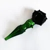 2024 Factory Sale Glass Hand Pipe New Black Rose 두꺼운 흡연 파이프 Tobocco Spoon Burner 5.5 인치 길이