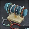 Bracelet de puces de pierre naturelle perlée Chakra cristal de guérison pierres précieuses extensibles bracelets de pierres polies bijoux de mode pour Wom Dh9G5