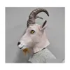 Masker Party Masks get Antilope Animal Head Mask Novely Halloween Costume Latex Fl Masquerade för ADTS T220727 Drop Delivery Hom HomeFA