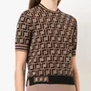 디자이너 여성 니트 티 패션 티셔츠 니트 스웨터 짧은 소매 상단 캐주얼 상단 S M L