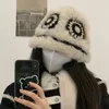 China-Chic sombreros de cubo para mujer invierno cálido lindo gorro de felpa cabeza grande cintura Casual piel de conejo gorros de pescador tejidos 240106