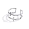 Полоса кольца винтаж кольцо для женщин серебряный цвет кросс -подросток для подростки для нержавеющей кольца