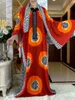 Abbigliamento etnico Ultimi abiti africani in cotone a maniche corte con grande sciarpa Stampa allentata floreale Boubou Maxi Islam Donna Diamanti Abaya