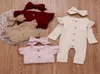 Ins Baby Girls Ruffle Romper Nowonarodzona dziewczynka dla chłopca żebrowane ubrania Dzisite Bawełniane Romper Baby Koskus z opaską 595552152