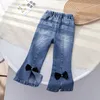 Kinder Jeans Mädchen Schleife Kleidung 1 bis 6 Jahre für Baby Mädchen Hosen 240106