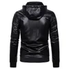 Casual Motorrad Lederjacke Männer Winter Fleece Warme PU Jacke Vintage Mit Kapuze Männer Faux Leder Bomber Mantel Männer Kleidung S-3XL 240106