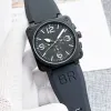 2023 neue Herren-Armbanduhren, automatische mechanische Uhr, Glocke, braunes Leder, schwarze Ross-Gummi-Uhren