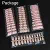 10 Sets Per Lot Nude French Acrylic Nails Round Short Square Sweet Candy Fake Nails Laidy Finger Decoration Daily Wear 240pcs 240105