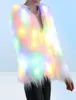 6xl Kadın Sahte Kürk LED Işık Noel Kostümleri Cosplay Y Kürk Ceket Kış Giyim Kış Sıcak Festivali Partisi Kulübü Palto Y2009264299134