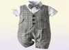 Children039s suit Baby Boy Christening Birthday Outfit Kids Plaid Suits Newborn Gentleman Wedding Bowtie Formal Clothes Infant 6210303