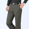 Summer Thin Jesien Gruba 100 Bawełniane proste garnitury Pole Męskie spodnie Business Busines