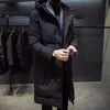 Noneair męskie wysokiej jakości kurtka z kapturem Czarna moda zimowa mężczyzna marka odzieży parka grube długie płaszcze 240106