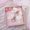 Handmade Sweet Cute Mine Love Pearl Pendant Hairclip A Pair of Hair Clips Hairwear Kawaii Side Clip Headdress 240106