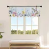 Vorhang Ostern Frühling Blume Ei Küche Vorhänge Tüll Sheer Kurze Wohnzimmer Home Decor Voile Vorhänge