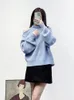 Maje New Simple Loose Shoulder Solid Color Long Sleeve Top for Women