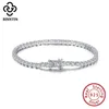 Rinntin 925 Sterling Silver Tennis Bracelet Women with Luxury Cubic Zirconia Bling Bangles Jewelry Party Wedding Gift SB94 240105