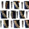 Рука Нога Перчатки Без Пальцев Мужчины Длинные Летние Рукава Татуировки Бесшовные Армгарды Защита От Солнца На Открытом Воздухе Вождения Ледяной Шелк Женщины YQ240106