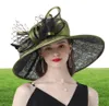 Vendo cappelli fascinator da donna viola da sposa cappelli derby del Kentucky per le donne cappelli floreali cappello Fedora in organza a tesa larga larga chiesa 201103900099