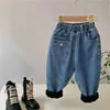 Garçons Jeans enfants velours épais vêtements d'hiver personnalisé poche avant chaud bébé pantalons décontractés enfants vêtements pour filles 240106