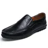 Oryginalne skórzane buty luksusowe marki luksusowe mokasyny mokasyny mokasyny oddychające na czarne buty do jazdy plus rozmiar 37-47 240105