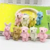 50pc Super Kawaii Mini 4cm Joint Bowtie Teddy Bear Plush dla dzieci zabawki Pchane lalki Prezent ślubny dla dzieci Y0106258U