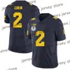 2024 Anpassad Michigan Wolverines New Style Football Jersey #58 Giovanni El-Hadi #25 Junior Colson #53 Trente Jones #17 Braiden McGregor #8 Tyler Morris #96 Enow Etta