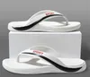 Designer tofflor gummi glider sandal platt mode strand flip flops blommor badrum randiga sommar män skjutreglage