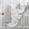 75100cm born Infant Rainbow Pattern Babies Bedding Sets Double Layer Super Soft Boys Girls Warm Swaddle Wrap 240106