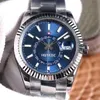Mężczyźni NF Sky Watch 9001 Automatycznie obsługuje miesięczny kalendarz 24H Wyświetlacz 904L Nieba podwójna strefa czasowa Sapphire Watch Waterproof Nurving 199i