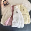 JMPRS Cute Embroidery Parkas Coat Women Winter Korean Fashion Thick Loose Warm Jacket Double Sided Design Pink Student Clothes 240105