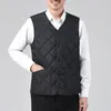 Gilets pour hommes hommes gilet doux col en v vers le bas rembourrage avec fermeture à bouton veste sans manches à l'épreuve du froid automne hiver couleur unie