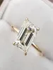 2021 Mode Dames Sterling Zilver 925 Sieraden Klassieke Verlovingsring Emerald Cut Diamond Ring7388757