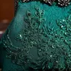 Evening Bags Vintage Deep Green Chinese Style Fashion Black Handle Clutches Handbags For Women Sequin Embroider Flower Clutch