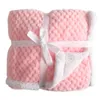 Född s Warm Fleece Thermal Soft barnvagn Sovtäcke Solid Bedding Set Spädbarn Bomullsäcken Wrap Kids Bath Handduk 240106