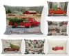 Taie d'oreiller Housses de coussin de Noël Arbre de Noël Taie d'oreiller Housse d'impression de voiture rouge Housse de coussin de canapé Décoration de Noël 2589718