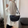 PU skórzana torba z paskiem Jacquard szeroki pasek Crossbody Bag w klatce piersiowej zamek błyskawiczny na festiwal sportowy torba na ramię bolso fanny 240106