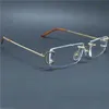 10% rabatt på klara ögonglasögon för män Rimless Transparent Mens Brand Designer Optical Frame Computer Eyewear Carter Glass FrameJia New